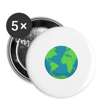 Planet Earth Minimalist – Style Travel & Éco - Lot de 5 petits badges (25 mm) - blanc - Devant