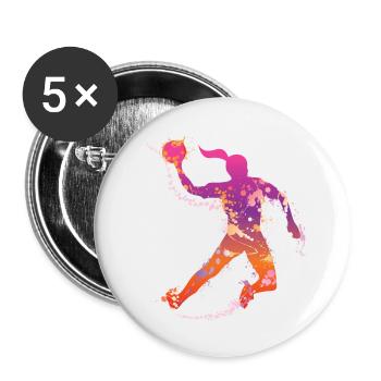 handball female uk - Buttons small 1''/25 mm (5-pack) - white - Front