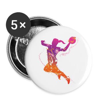 handball female uk - Buttons small 1''/25 mm (5-pack) - white - Front