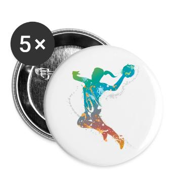 handball female de - Buttons klein 25 mm (5er Pack) - Weiß - Vorne