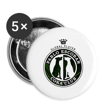 Pablo Escobar / Colore version - Buttons klein 25 mm (5er Pack) - Weiß - Vorne