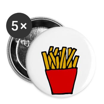 French fries - Buttons small 1''/25 mm (5-pack) - white - Front