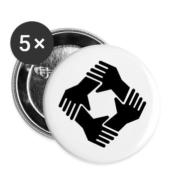 together gemeinsam Zusammenhalt - Buttons klein 25 mm (5er Pack) - Weiß - Vorne
