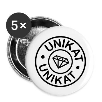 Unique with Diamond - Buttons small 1''/25 mm (5-pack) - white - Front