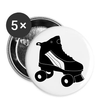 Rollschuh - Buttons klein 25 mm (5er Pack) - Weiß - Vorne