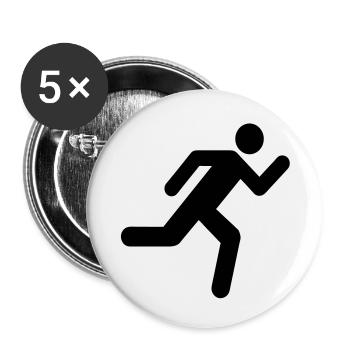 running_icon - Buttons small 1''/25 mm (5-pack) - white - Front