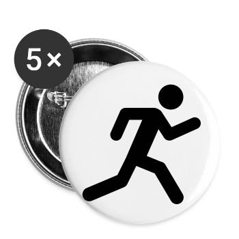 man_run__f1 - Lot de 5 petits badges (25 mm) - blanc - Devant