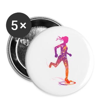 cross-country féminin de - Lot de 5 petits badges (25 mm) - blanc - Devant