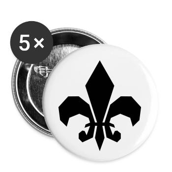 Lilie - Buttons klein 25 mm (5er Pack) - Weiß - Vorne