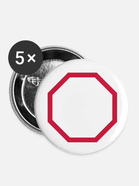Stop - Buttons klein 25 mm (5er Pack) - Weiß