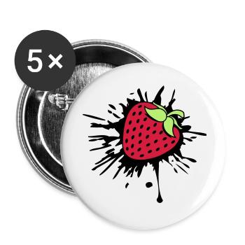 collx couleur goutte graffiti fraise fruité fuite - Lot de 5 petits badges (25 mm) - blanc - Devant