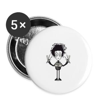 Hair Cut 5$ - Buttons small 1''/25 mm (5-pack) - white - Front