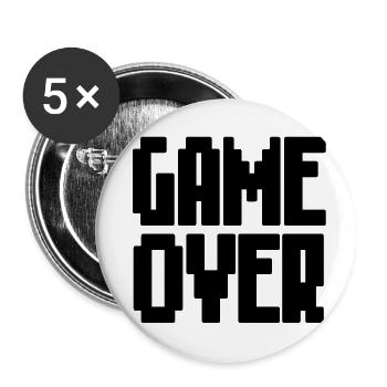 Game Over - Buttons klein 25 mm (5er Pack) - Weiß - Vorne