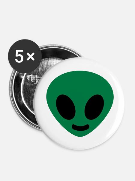 Alien - Buttons klein 25 mm (5er Pack) - Weiß