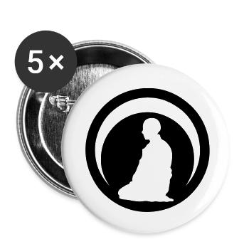 Japanische Kampfkunst Aikido Logo Club3 - Buttons klein 25 mm (5er Pack) - Weiß - Vorne