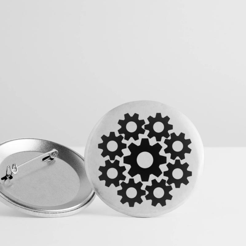 cool circle round pattern mechanical worker engineering Buttons small 1''/25 mm (5-pack)