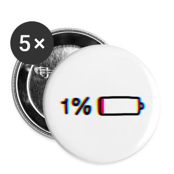 low battery - Buttons small 1''/25 mm (5-pack) - white - Front