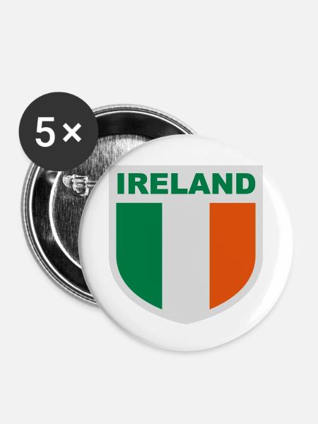 ireland_new - Buttons klein 25 mm (5er Pack) - Weiß