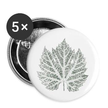 Grape Leaf / Nature Graphic Leaf - Buttons small 1''/25 mm (5-pack) - white - Front