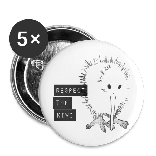Respect the Kiwi - Buttons klein 25 mm (5er Pack)