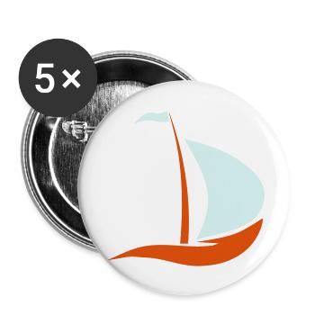 sailboat - Buttons small 1''/25 mm (5-pack) - white - Front