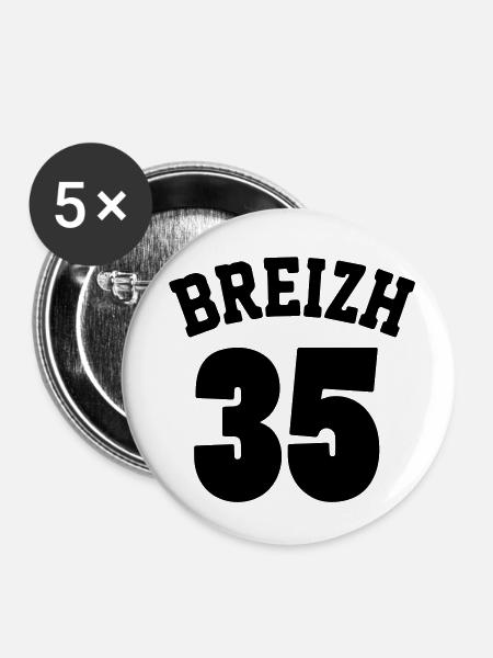 Breizh 35 - Buttons klein 25 mm (5er Pack) - Weiß
