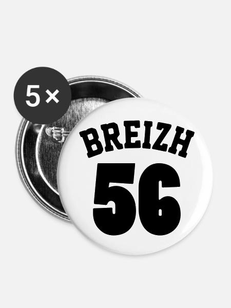 Breizh 56 - Buttons klein 25 mm (5er Pack) - Weiß