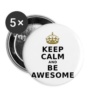 KEEP CALM AND BE AWESOME - Buttons klein 25 mm (5er Pack) - Weiß - Vorne