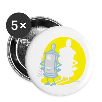 Spray-und Flex-Strahler - Buttons klein 25 mm (5er Pack) - Weiß - Vorne