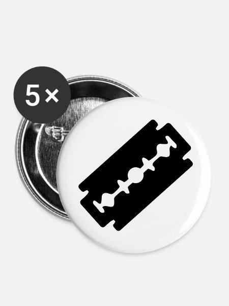 razorblade_ti1 - Buttons klein 25 mm (5er Pack) - Weiß
