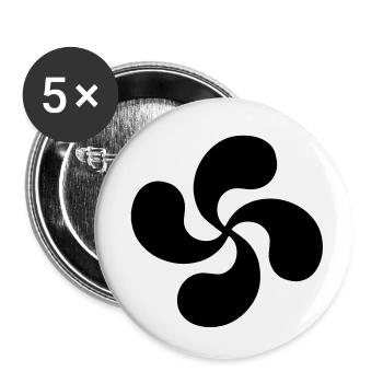 Basque Cross - Buttons small 1''/25 mm (5-pack) - white - Front