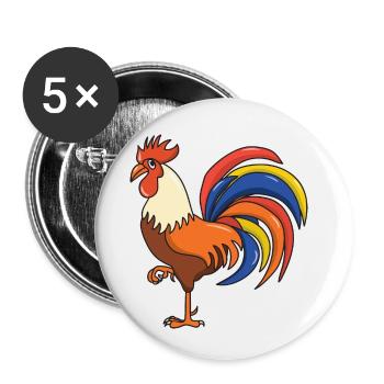 robinet - Lot de 5 petits badges (25 mm) - blanc - Devant
