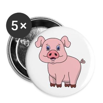 pig - Buttons small 1''/25 mm (5-pack) - white - Front