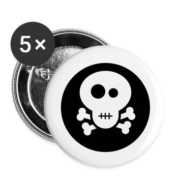 Fancy Skull - Buttons klein 25 mm (5er Pack) - Weiß - Vorne
