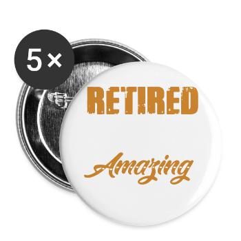 Des soldats à la retraite font une chemise étonnante de papis - Lot de 5 petits badges (25 mm) - blanc - Devant