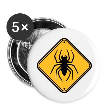 shield warning caution hazard caution zone spider - Buttons small 1''/25 mm (5-pack) - white - Front