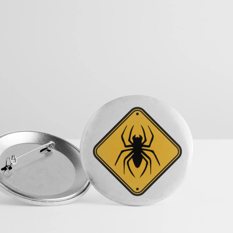 shield warning caution hazard caution zone spider Buttons small 1''/25 mm (5-pack)