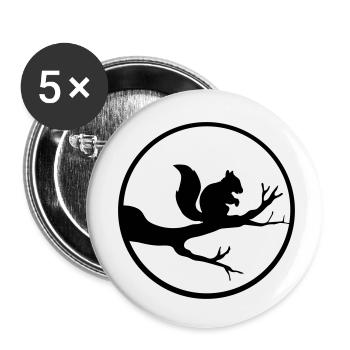 round moon circle night shadow branch black eichhoe - Buttons small 1''/25 mm (5-pack) - white - Front