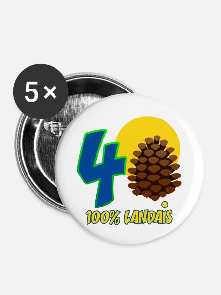 Landes - Landais - Buttons klein 25 mm (5er Pack) - Weiß