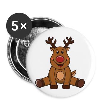 Christmas - Buttons small 1''/25 mm (5-pack) - white - Front
