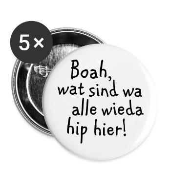 Wow, wat wa are wieda all hip here! - Buttons small 1''/25 mm (5-pack) - white - Front
