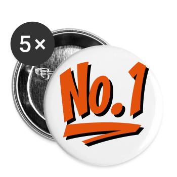 Number 1 - Buttons small 1''/25 mm (5-pack) - white - Front