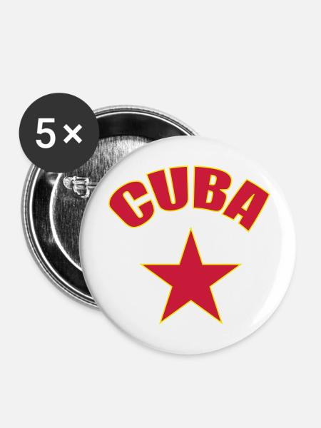 Cuba - Buttons klein 25 mm (5er Pack) - Weiß