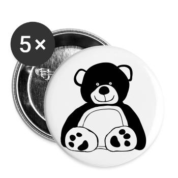 Teddybär - Buttons klein 25 mm (5er Pack) - Weiß - Vorne
