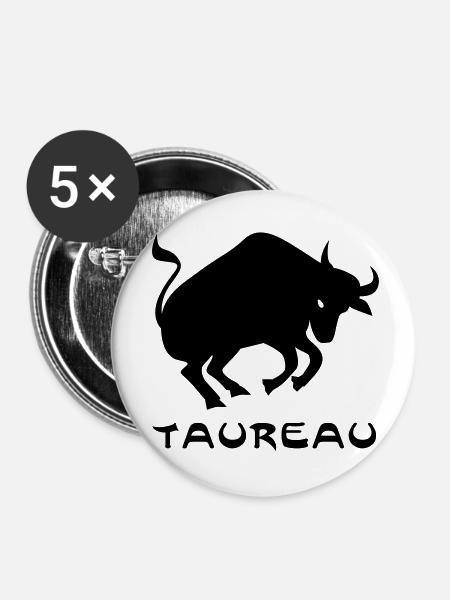 Stier txt - Buttons klein 25 mm (5er Pack) - Weiß