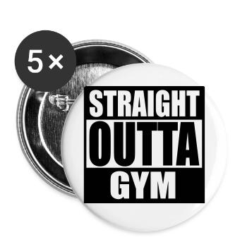 Droit Outta Gym Fitness Fit Fitness - Lot de 5 petits badges (25 mm) - blanc - Devant