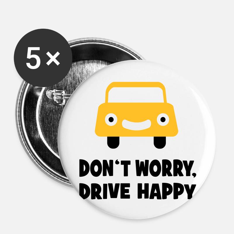 Driving a car - Buttons small 1''/25 mm (5-pack) - white