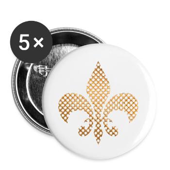 gold royal symbol - Lot de 5 petits badges (25 mm) - blanc - Devant