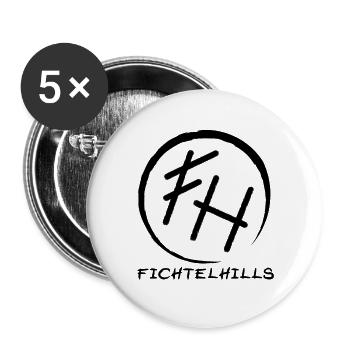Fichtelhills Fichtelgebirge MTB black line - Buttons small 1''/25 mm (5-pack) - white - Front