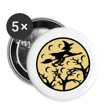 Witch Moon - Lot de 5 petits badges (25 mm) - blanc - Devant